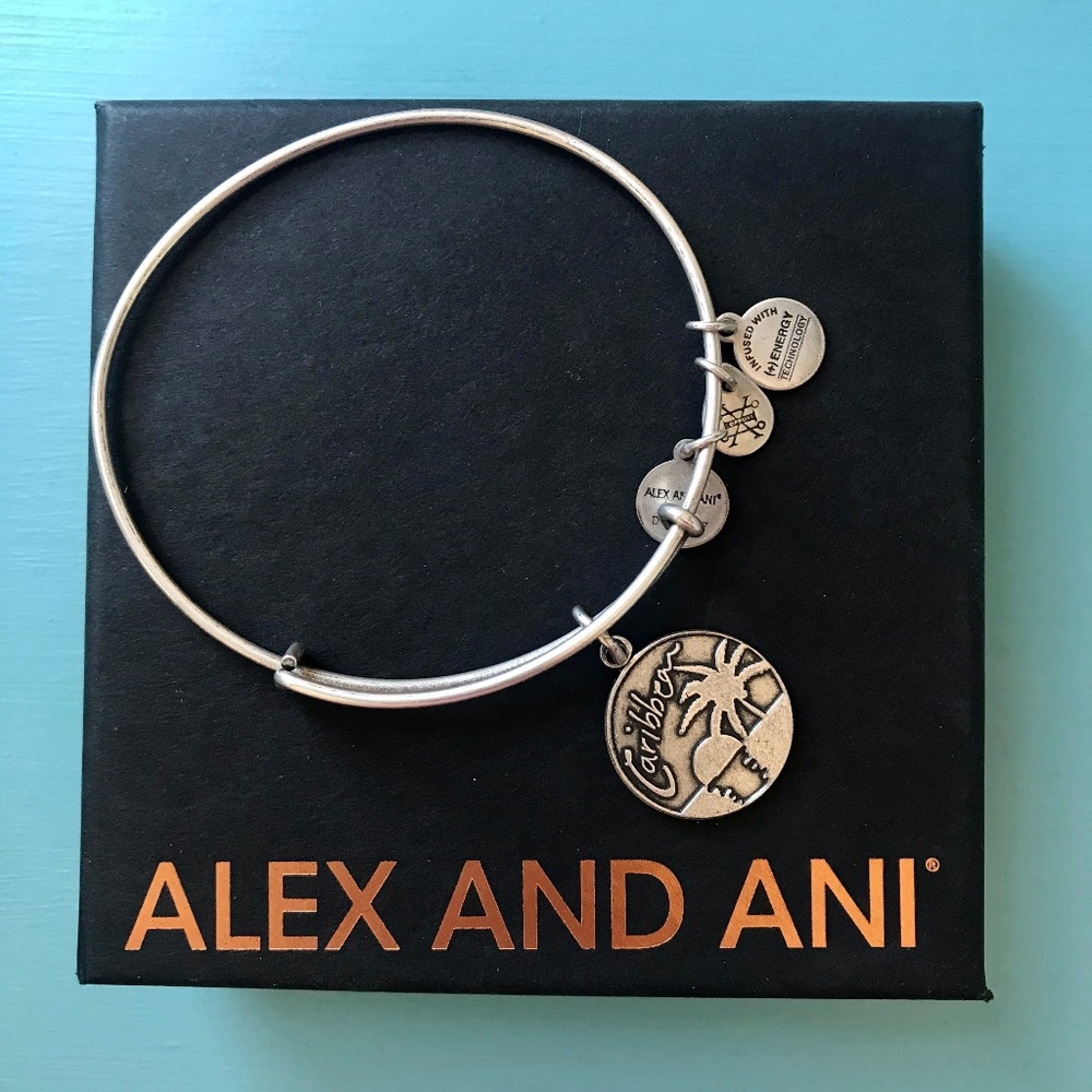 Alex and Ani Silver Caribbean Charm Bangle